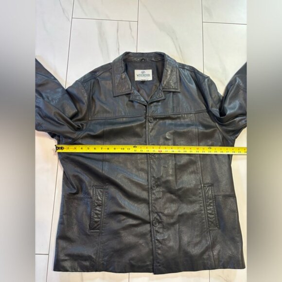 Black Leather button down oversized Shacket coat men’sXXL - Hailey Bieber inspo - Picture 9 of 10